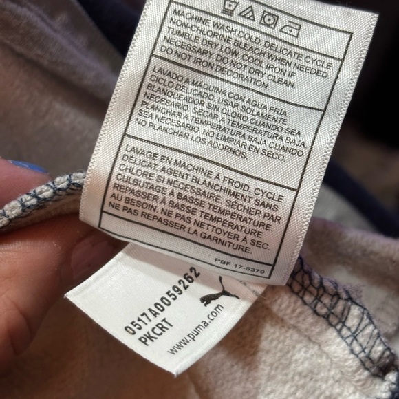 Puma Gray and Blue Zip-Up Hoodie with Graphic Detail - Picture 5 of 5